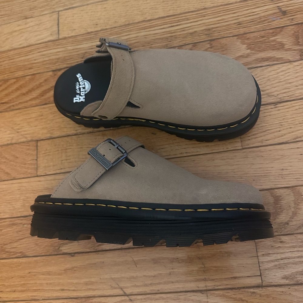 Dr. Martens Zebzag Suede Slingback Performance Mules Savannah Tan Size 9 Wo